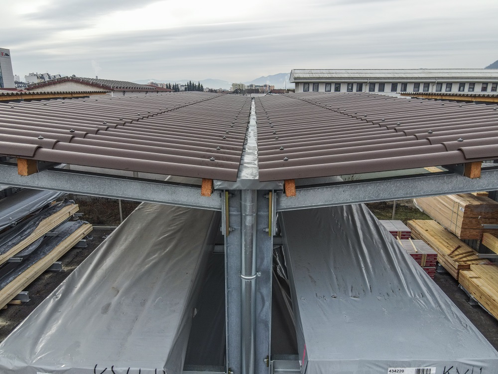 Yard racking | cantilever racking with roof | OHRA Ireland